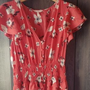 Daniella silk Floral Smocked Dress by Rebecca Taylor size M